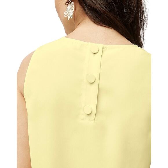 J.Crew Factory Pale Lemon Sleeveless Button-Back Shell Top Small - Picture 2 of 8